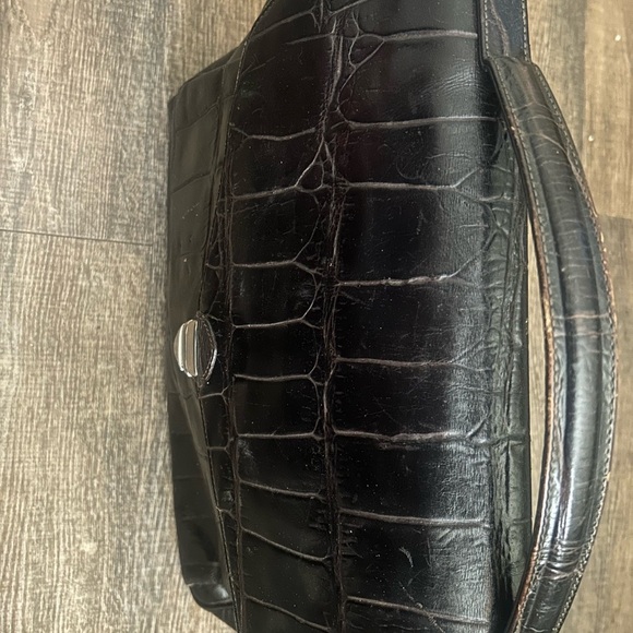 Nordstrom large vintage “crocodile leather”attaché case/briefcase large bag - Picture 4 of 12